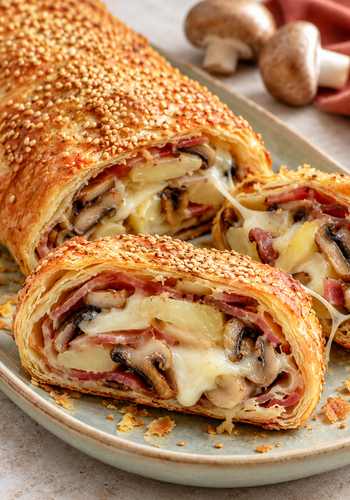 Ricetta Strudel Salato con Patate, Funghi, Speck e Scamorza