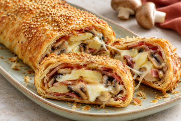Strudel Salato con Patate, Funghi, Speck e Scamorza