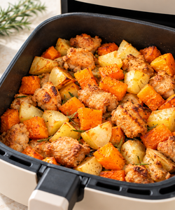 Ricetta Bocconcini di Pollo con Patate e Zucca in Friggitrice ad Aria