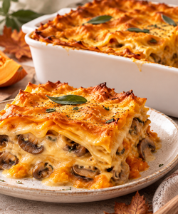 Ricetta Lasagna Autunnale con Besciamella di Zucca, Funghi e Noci