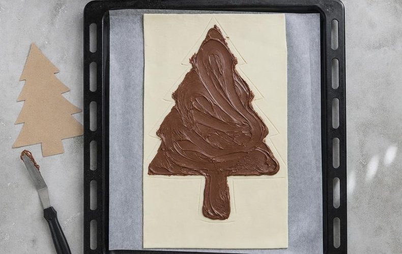 Albero di Natale di Pasta Sfoglia alla Nutella: passo 1