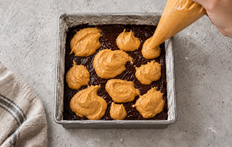 Brownies Cheesecake Zucca e Amaretti: passo 8