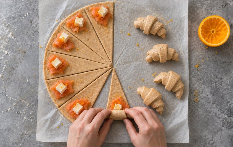 Cornetti di Pasta Sfoglia al Salmone: passo 4