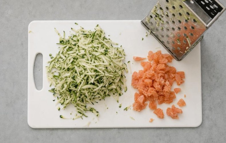 Frittelle Salmone e Zucchine: passo 4