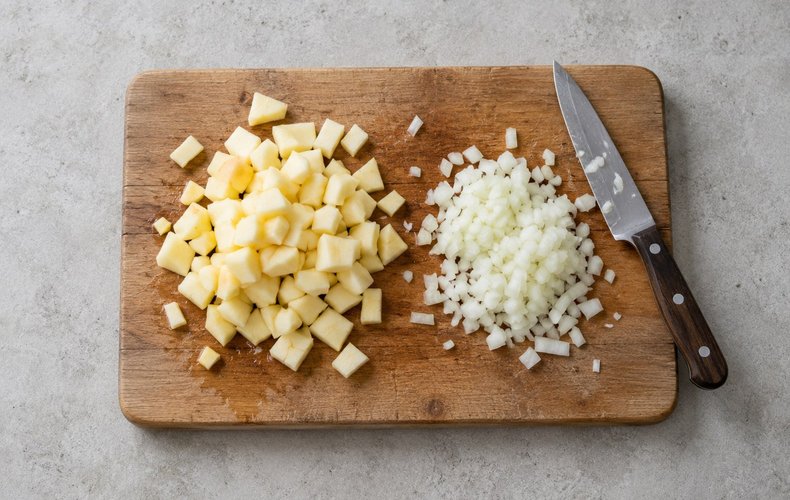 Lasagne Integrali con Mele e Gorgonzola: passo 1