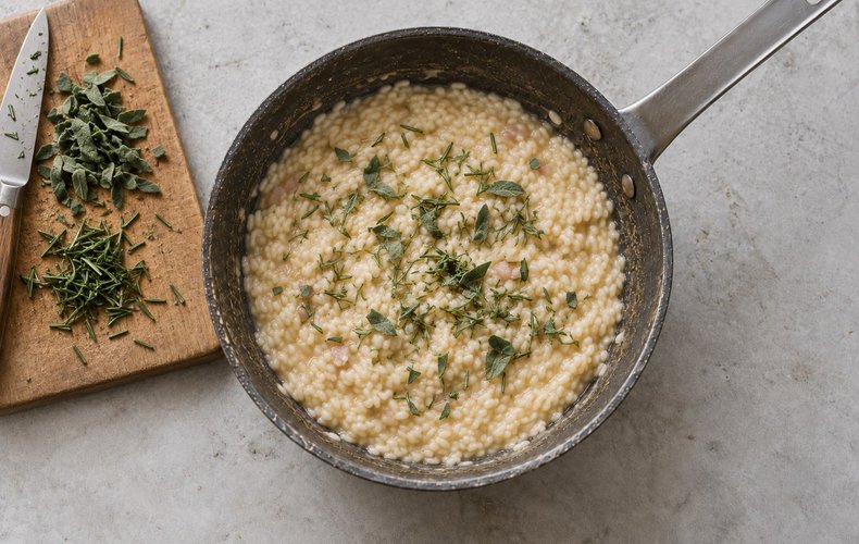 Risotto al Miele, Salvia e Rosmarino: passo 4
