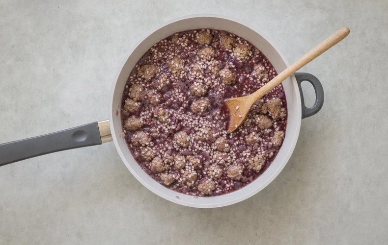 Risotto al Vino Rosso e Salsiccia: passo 4