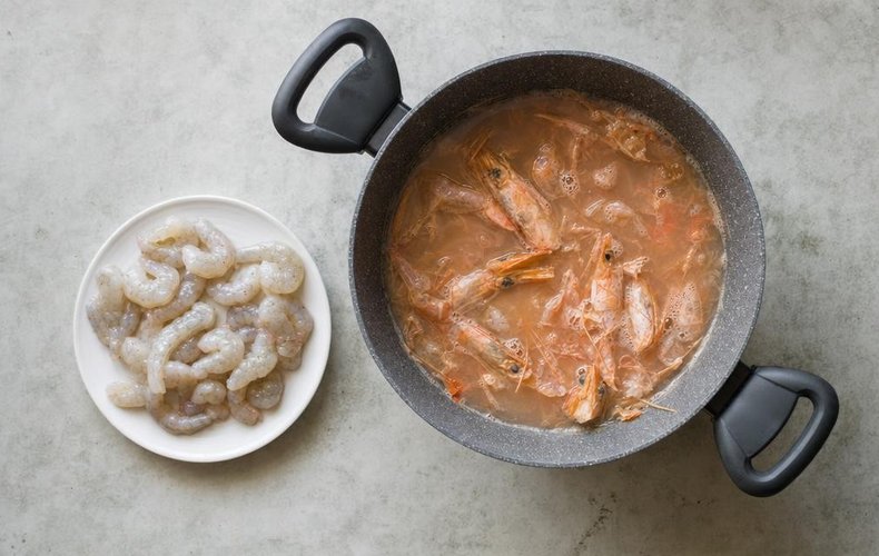 Risotto alla Liquirizia e Gamberi: passo 1