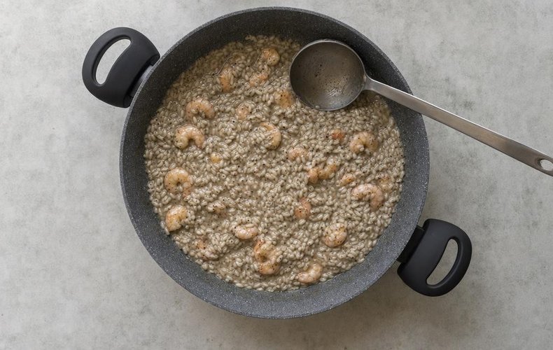 Risotto alla Liquirizia e Gamberi: passo 3