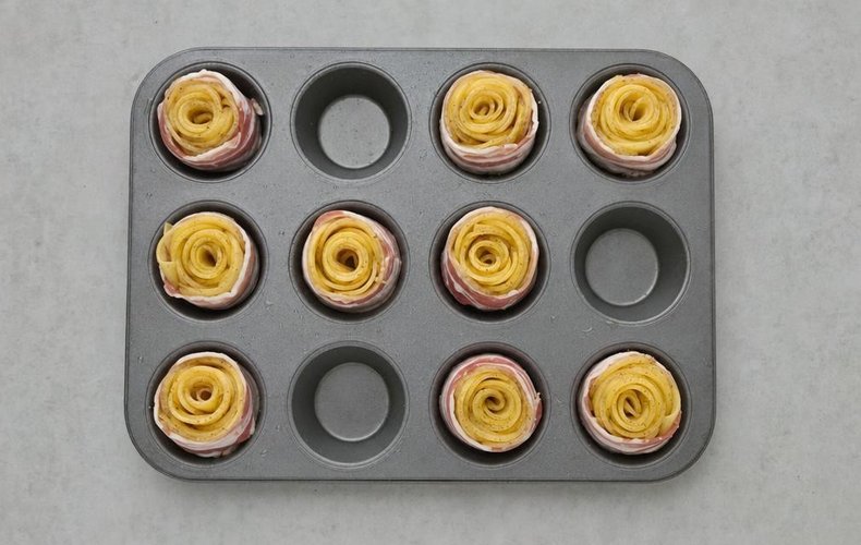Rose di Patate e Bacon al Forno: passo 4