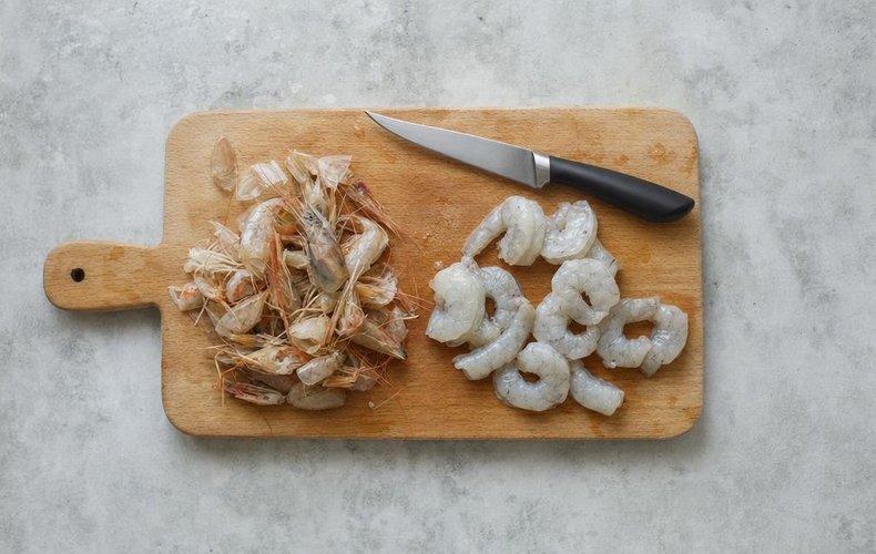 Tagliatelle Cremose, Panna e Gamberi: passo 1