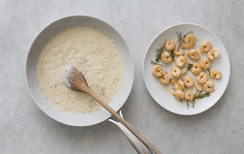 Tagliatelle Cremose, Panna e Gamberi: passo 5