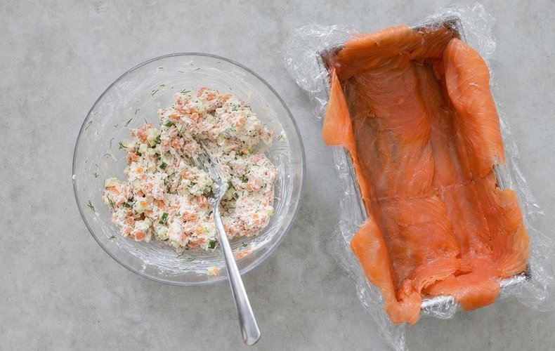 Tronchetto al Salmone: passo 2