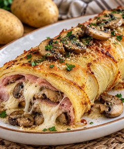 Ricetta Rotolo di Patate, Funghi e Scamorza