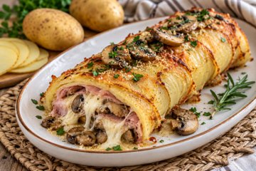 Ricetta Rotolo di Patate, Funghi e Scamorza