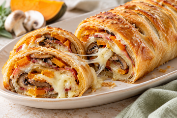 Strudel Salato con Zucca e Funghi